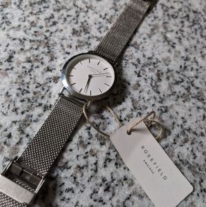 ROSEFIELD The Mercer White Silver Mesh Watch